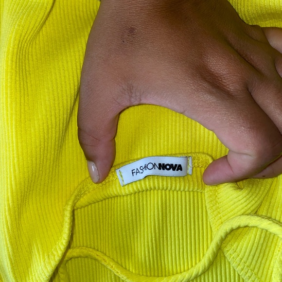 Yellow Strapless Bodycon Dress - Picture 3 of 3